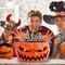 Halloween Candy Bowl, Animated Pumpkin Candy Holder, Lighted Red Eyes and Sound Candy Dish with Motion Activated for Trick-Or-Treaters Party